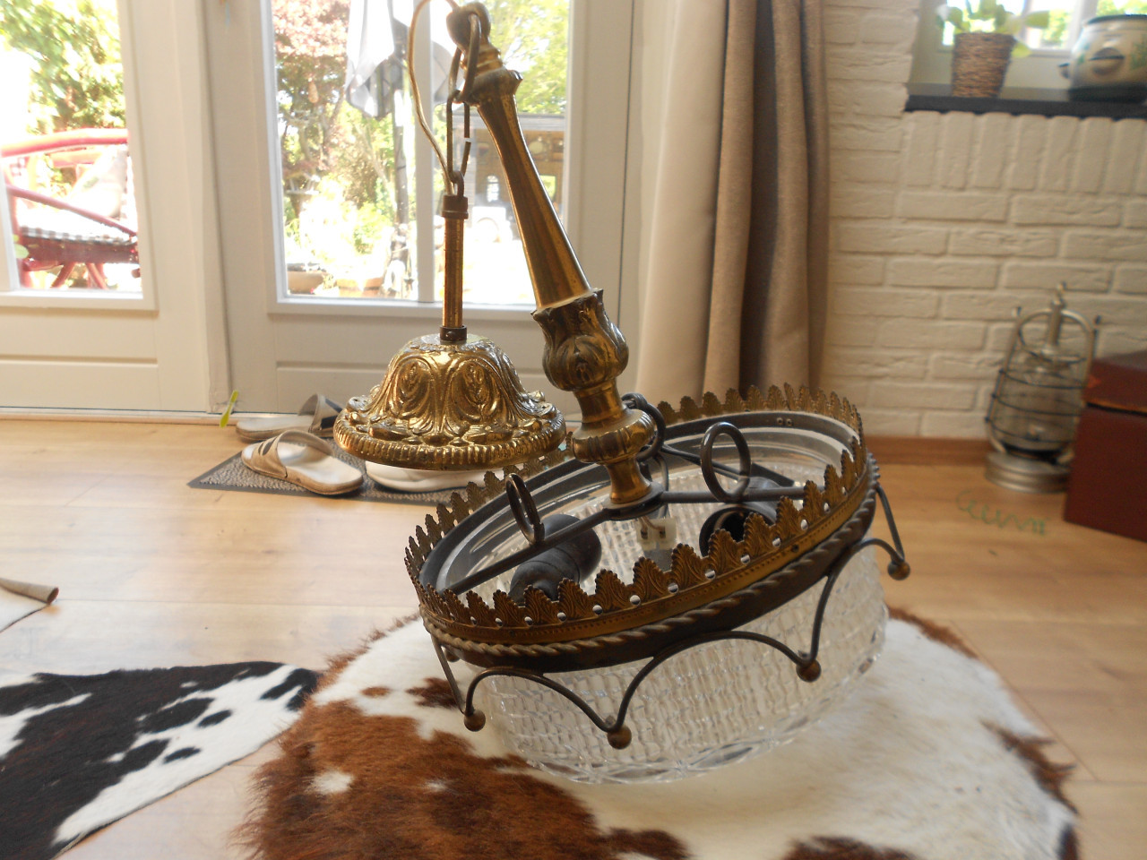 Antieke zware hallamp hal lamp plafondlamp