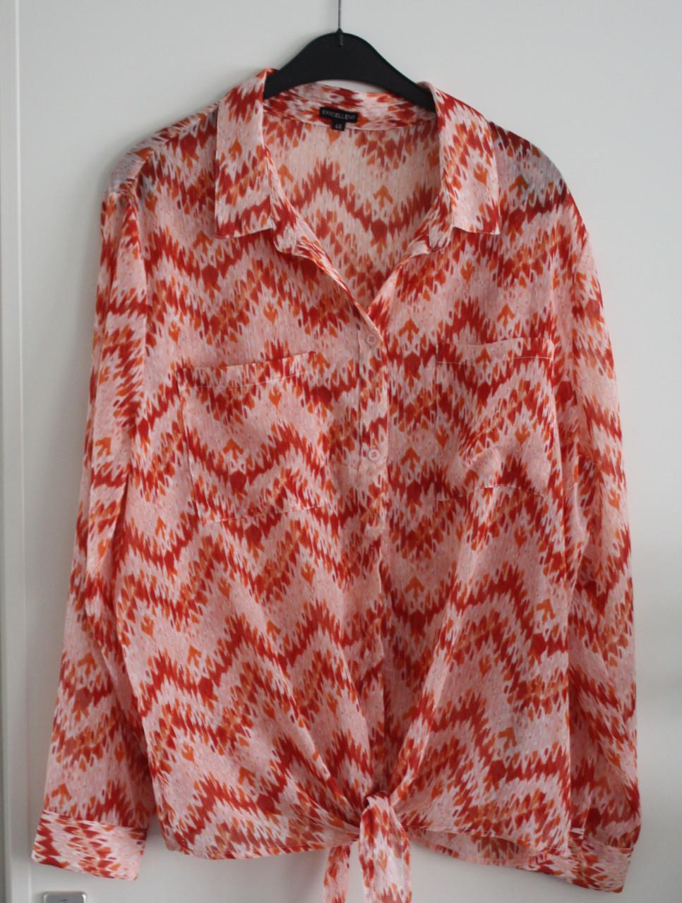 Blouse shirt oranje roze rood maat 46
