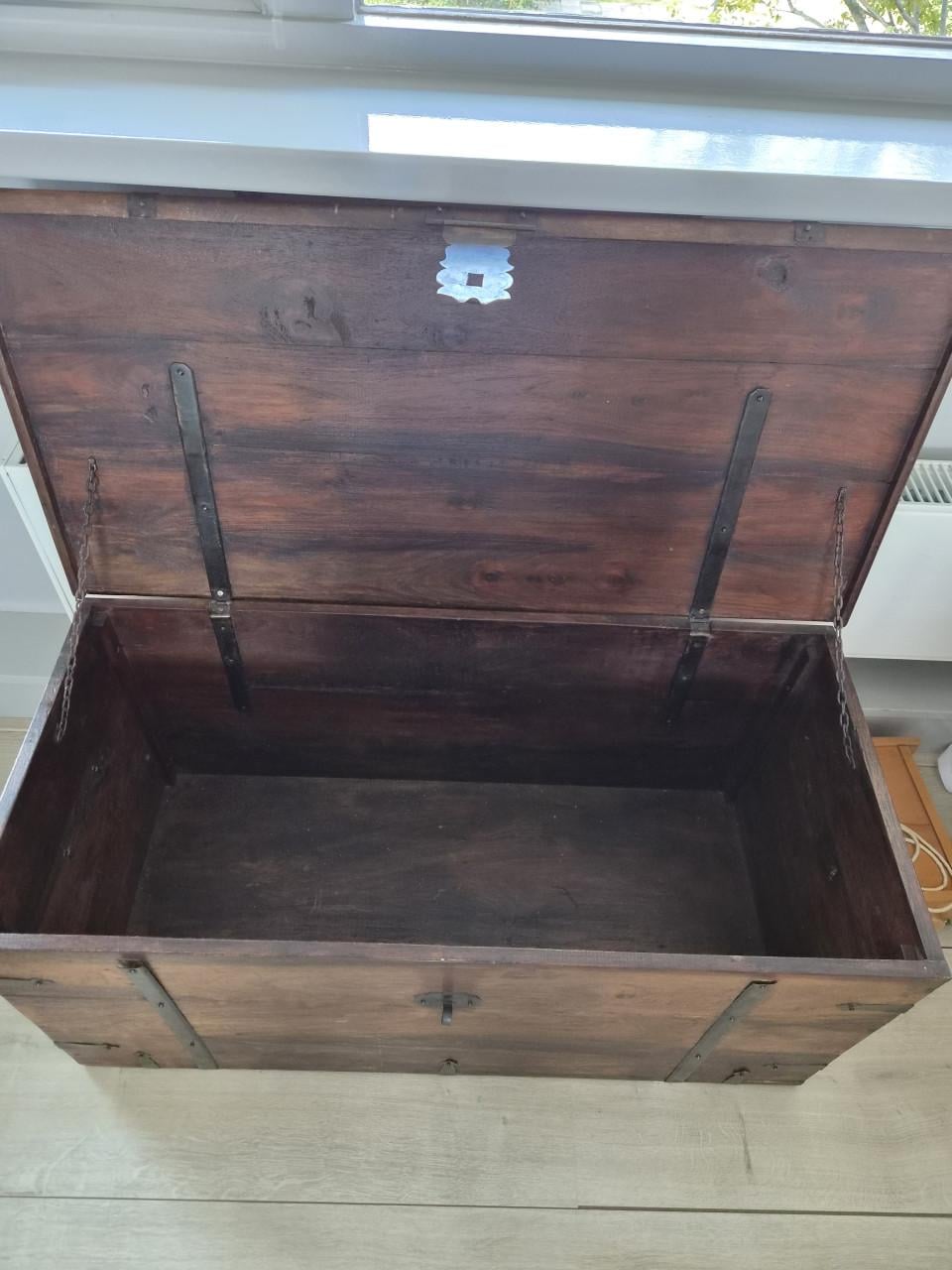 Oude massief houten kist - 93x45x44 cm