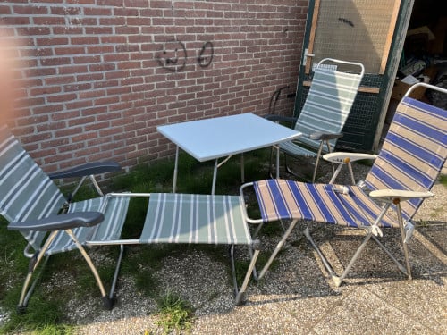 3x Crespo lichtgewicht en extra stevige standenstoelen / kampeerstoelen