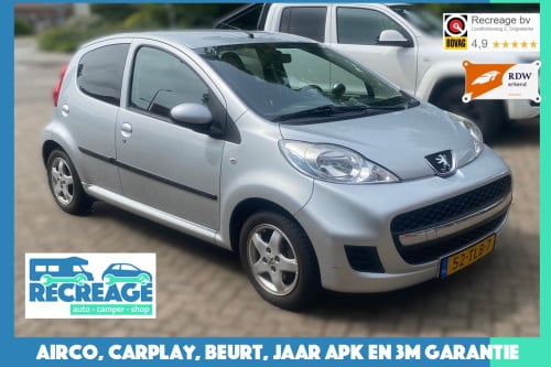 Peugeot 107 Black en Silver 1.0, 3mnd gar., jaar APK, beurt, carplay radio!
