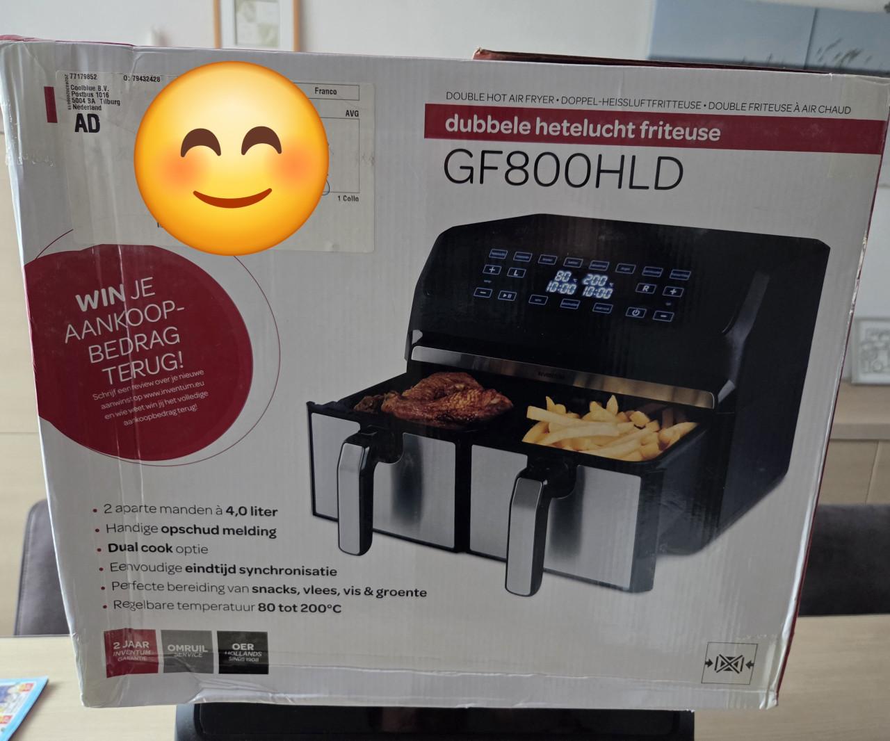 Inventum airfryer GF800HLD ZGAN ! Met 2 mandjes