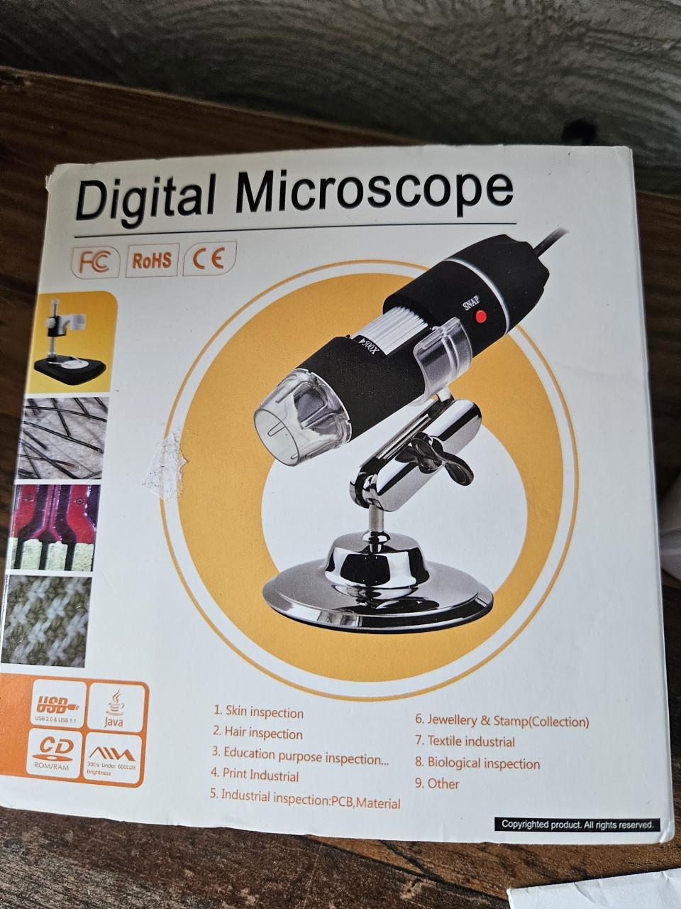 Digitale Microscoop 1000x met USB-aansluiting en standaard