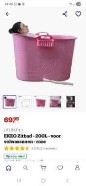 Plastic zitbad roze