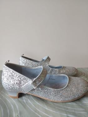 Z.g.a.n. zilveren glitter prinsessenschoentjes / muiltjes