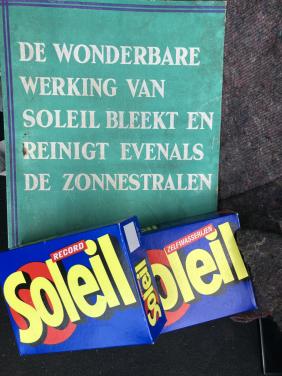 Vintage reclamebord Soleil zeep