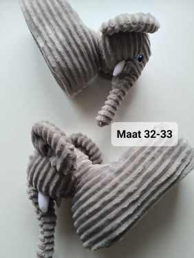 Nieuwe olifant grijze pantoffels van Pepperts Maat 32/33