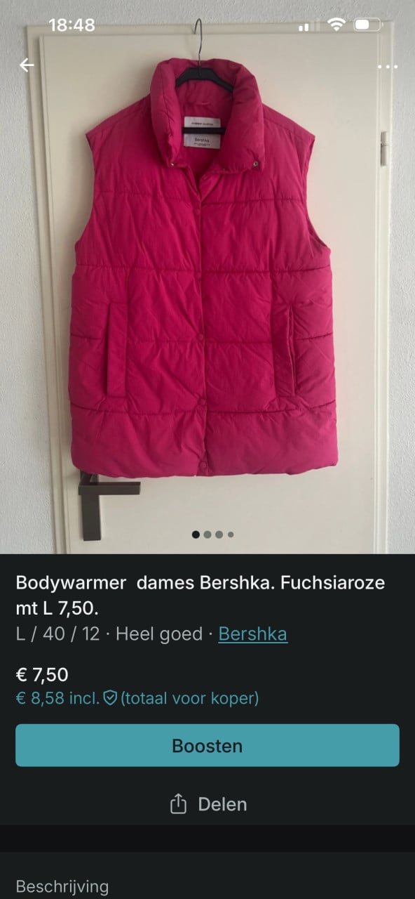 Bodywarmer roze 6 euro