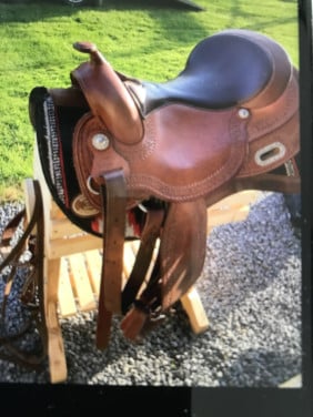 Westernzadel bruin leer.merk Pools