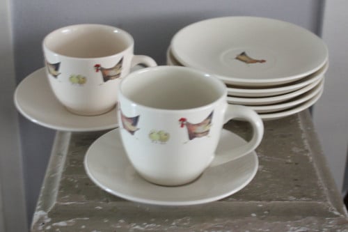 Servies onderdelen kippen van jet