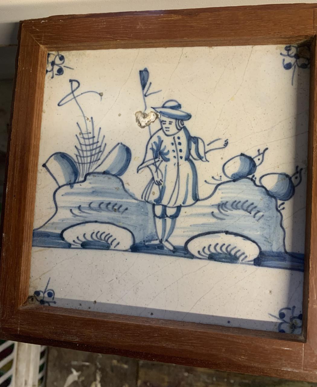 Antiek - Delfsblauwe tegeltjes