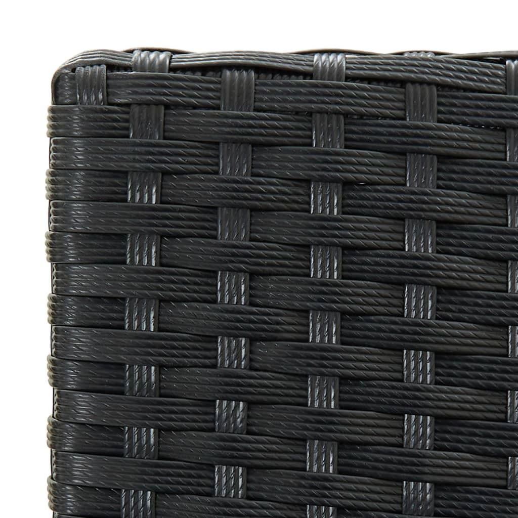 Barkrukken met kussens 2 st poly rattan zwart