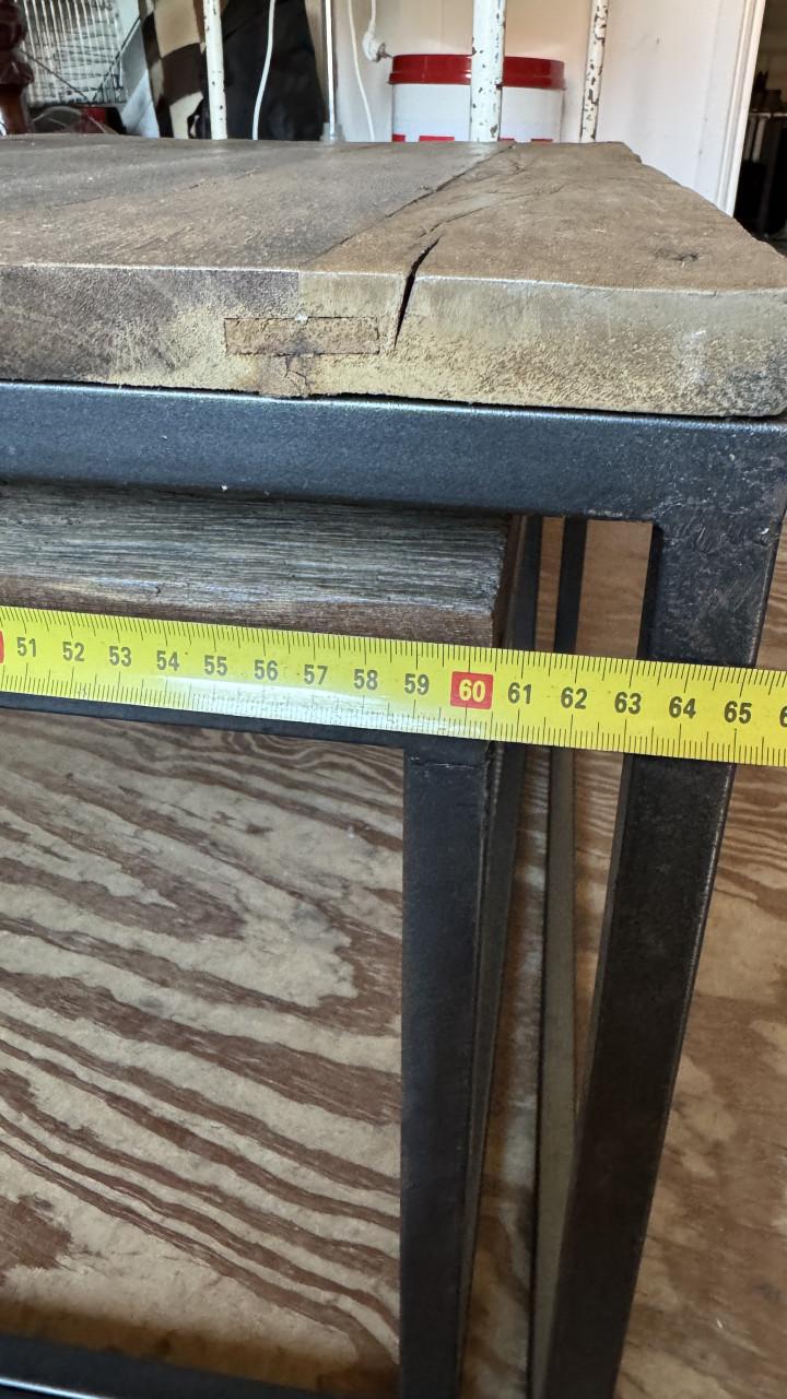 Industriële bijzettafeltjes - set 3 stuks