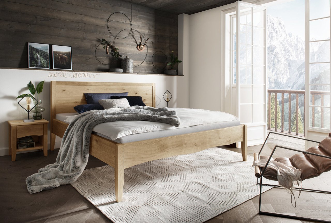 Comfort bed 140/ 160/ 180/ 200 cm. Massief Eiken of Beuken