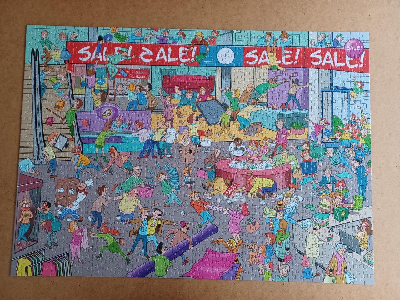 4 x Leuke Wacky World legpuzzel van Goliath met 1000 stukjes.