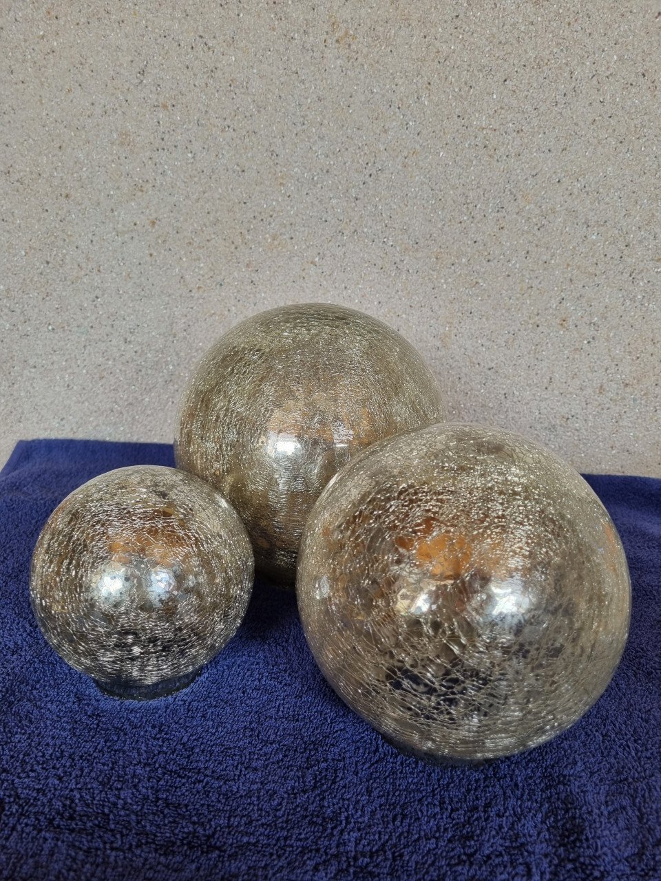 3 glazen bollen craquelé
