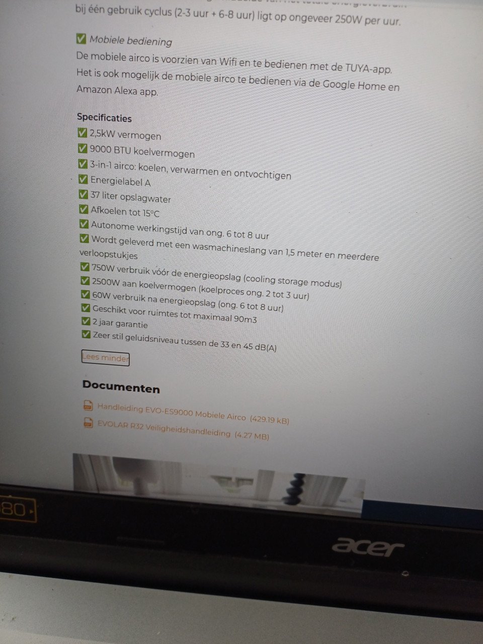 Airco mobiel zonder afvoerslang