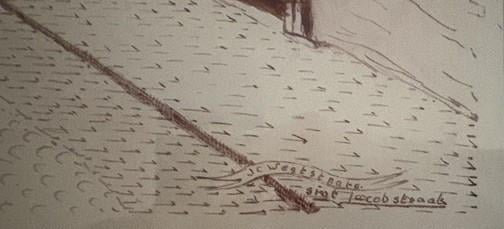 Pentekening Sint Jacobsstraat in Goes