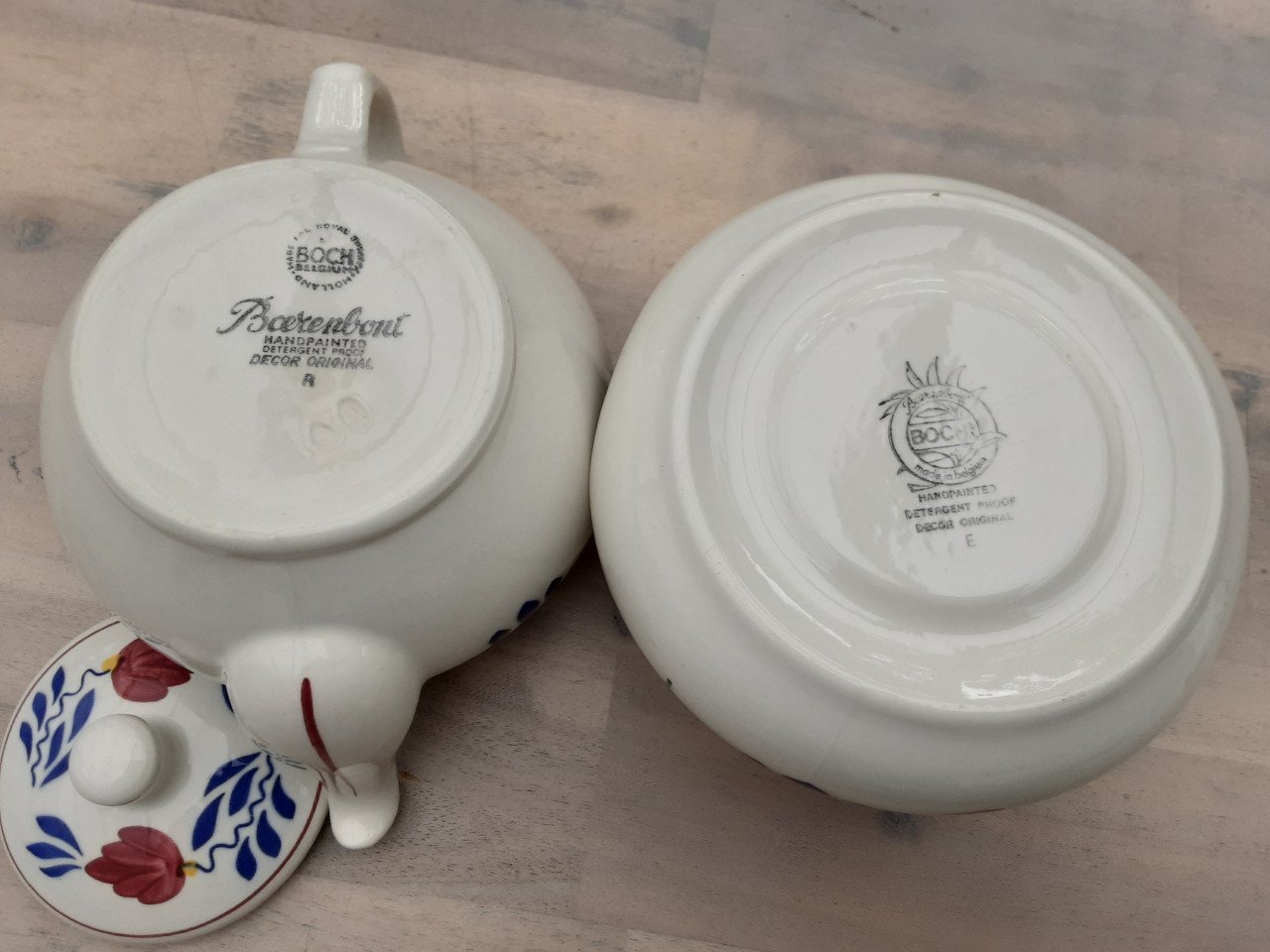 Boerenbont theepot met warmhouder