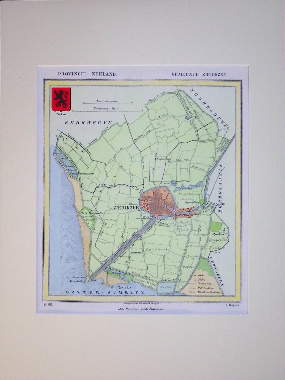 Historische Gemeentekaartjes Schouwen-Duieland van J. Kuyper