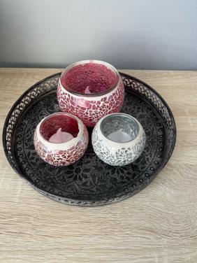 Decoratie waxinelichtjes met schaal
