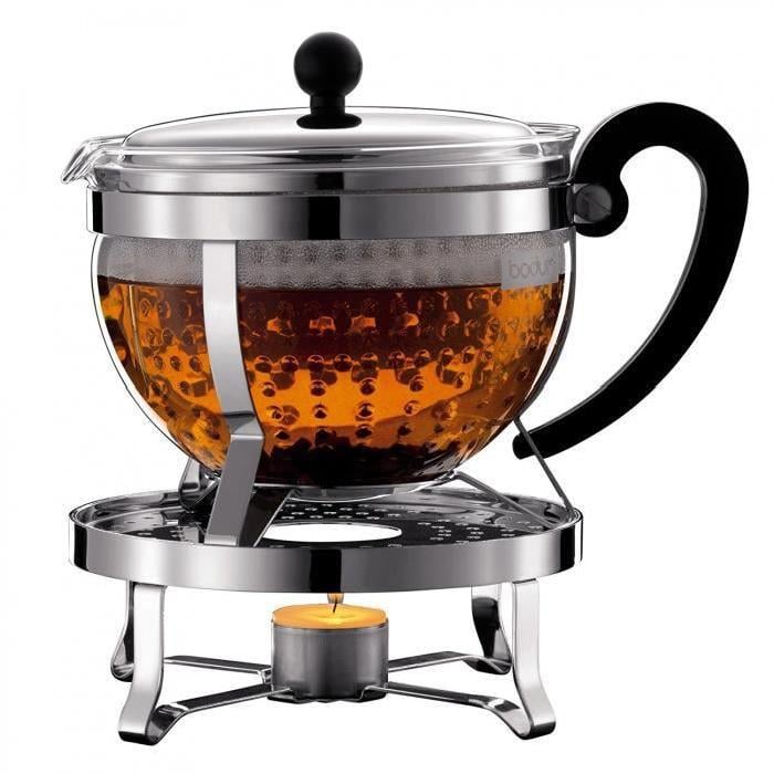 Bodum Chambord theeset theepot + rechaud + 2 glazen Pavina