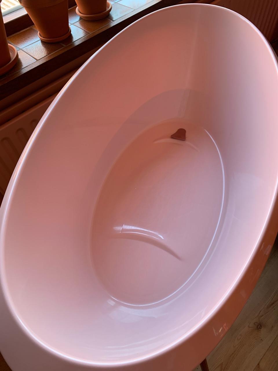 Roze baby badje met standaard