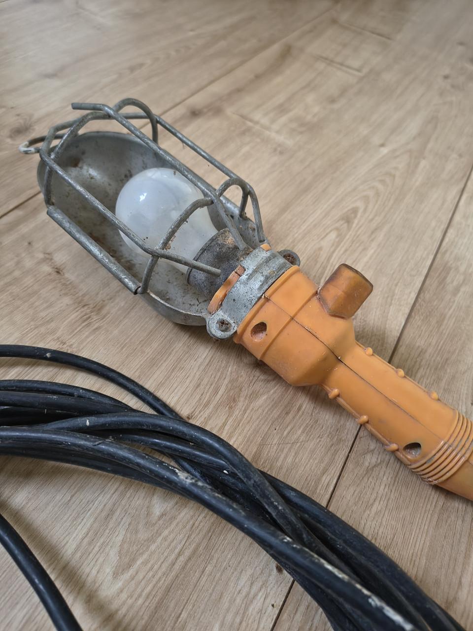 Vintage Oranje Looplamp / Kooilamp – Stoere industriële lamp