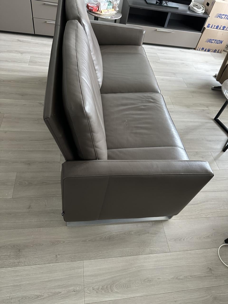 Mooie lederen bank - kwaliteitsleer - bruin