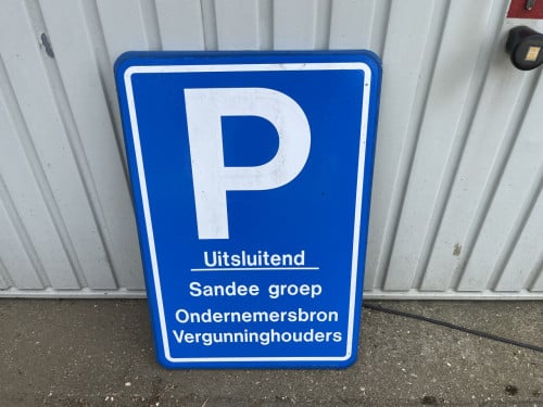 Bord "Vergunningshouders"