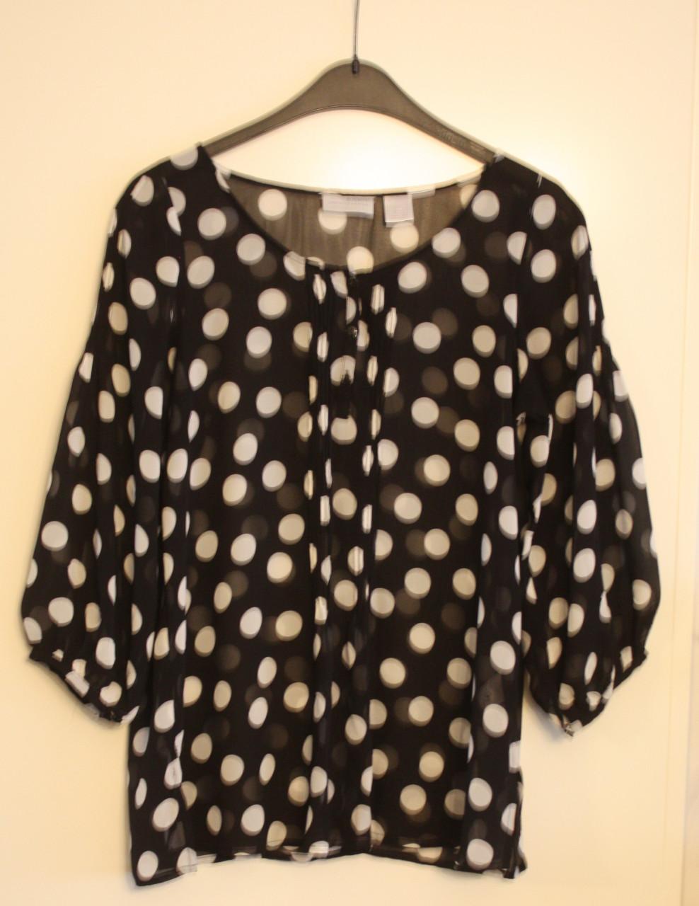 Transparante blouse shirt met stippen print  maat 36