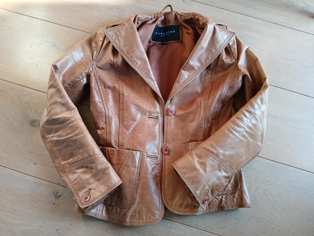 Leren jas dames/meisjes maat XS