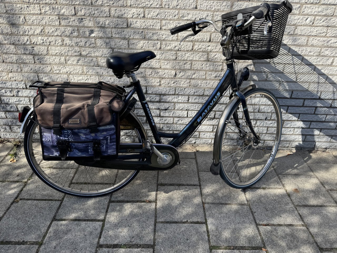 Dames fiets Bataves compleet met verlichting en voormandje en fietstassen