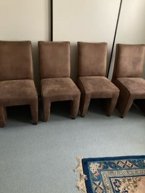 6 eetkamer stoelen met wieltjes