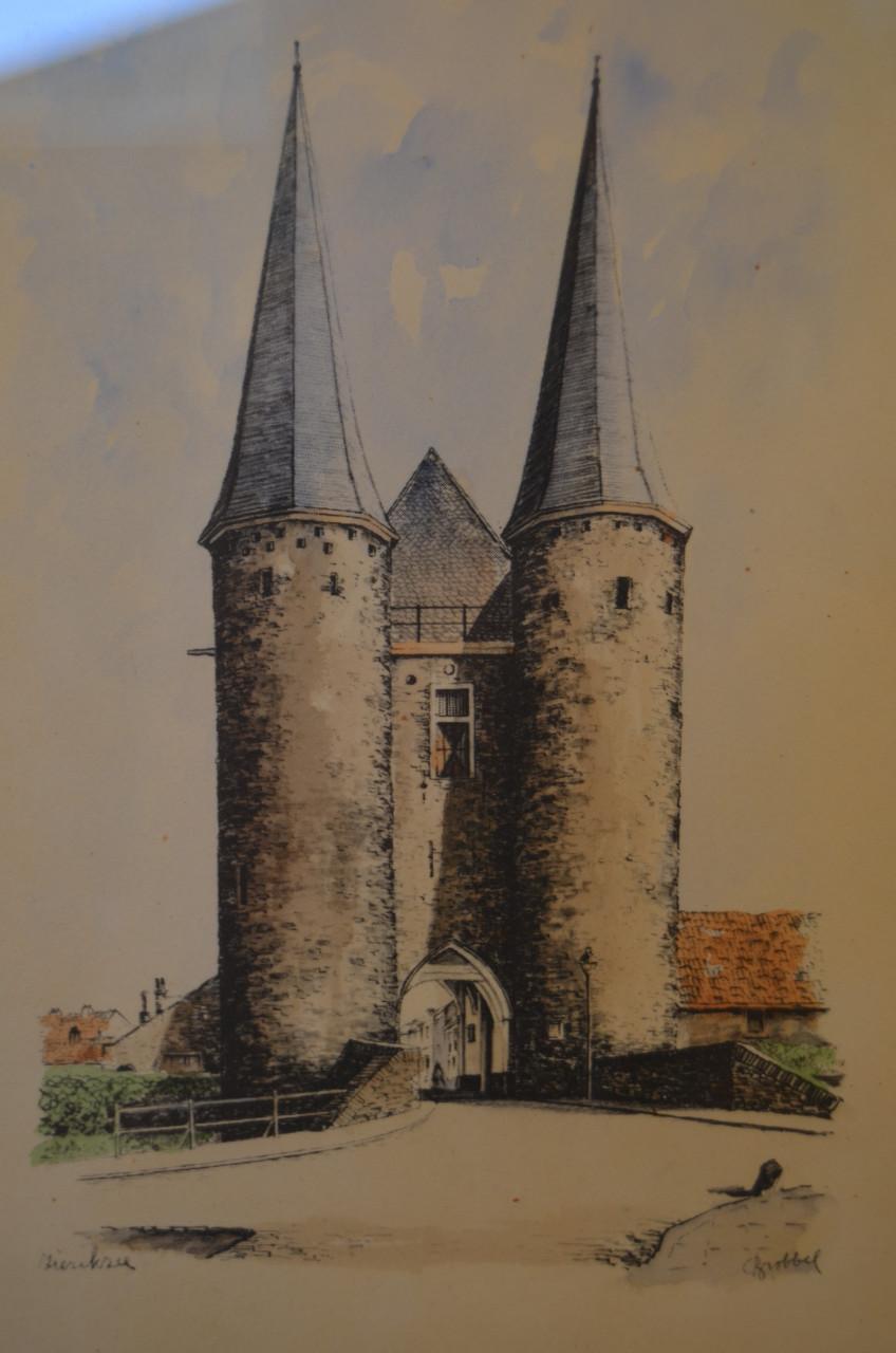 Grafiek Nobelpoort Zierikzee - Bob Brobbel (1907 - 1971)