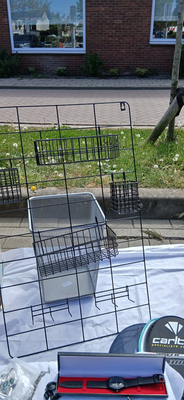 Ophangrek zwart met mandjes