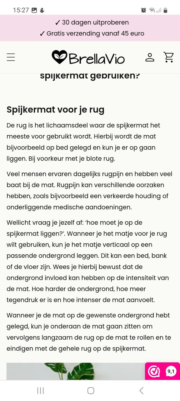 Spijkermat en kussen