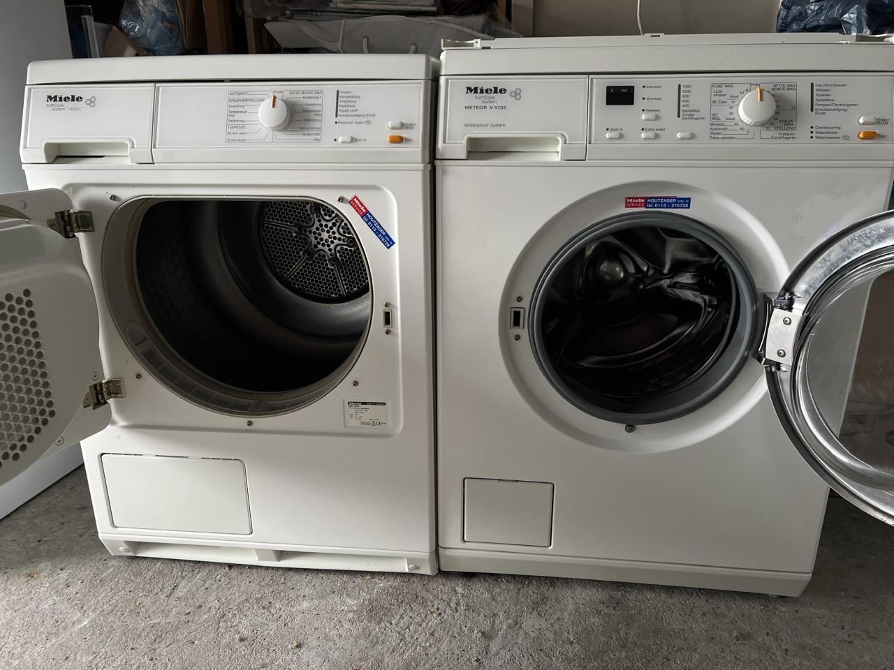 Miele condens droger 5 kg. en Miele Wasmachine 5kg. 1350 toren en