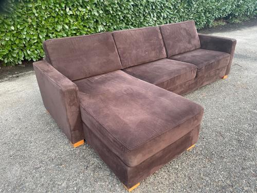 GRATIS LEVERING HEEL NL Bruin Montel Stoffen Hoekbank