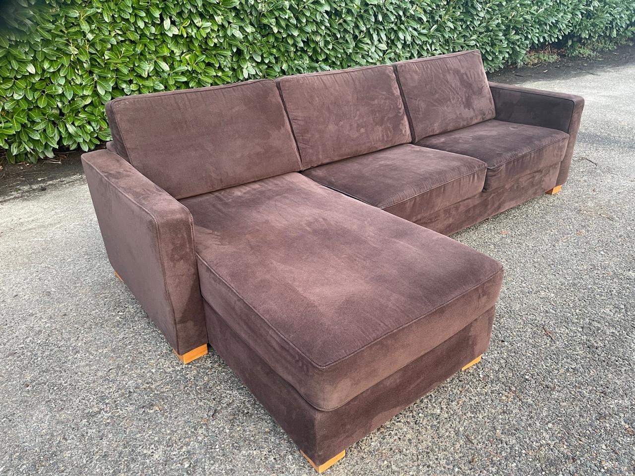 GRATIS LEVERING HEEL NL Bruin Montel Stoffen Hoekbank