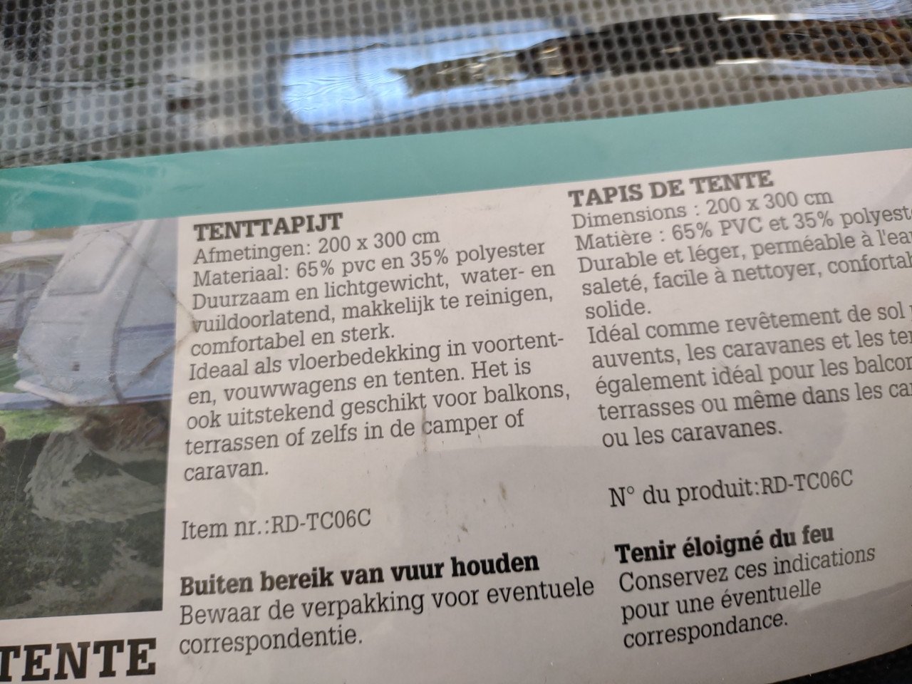 Prachtig nieuw antraciet tenttapijt, tentvloer, tentzeil.