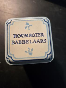 75 grams blikje L.J. Joosse Middelburg Roomboter Babbelaars. Leeg.