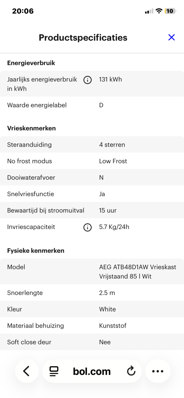 Diepvriezer AEG
