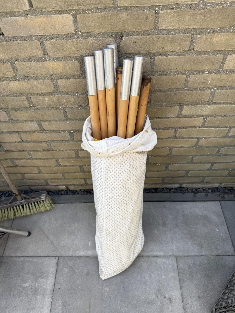 Strand Windscherm 6 deelbare palen. Doek 520x130