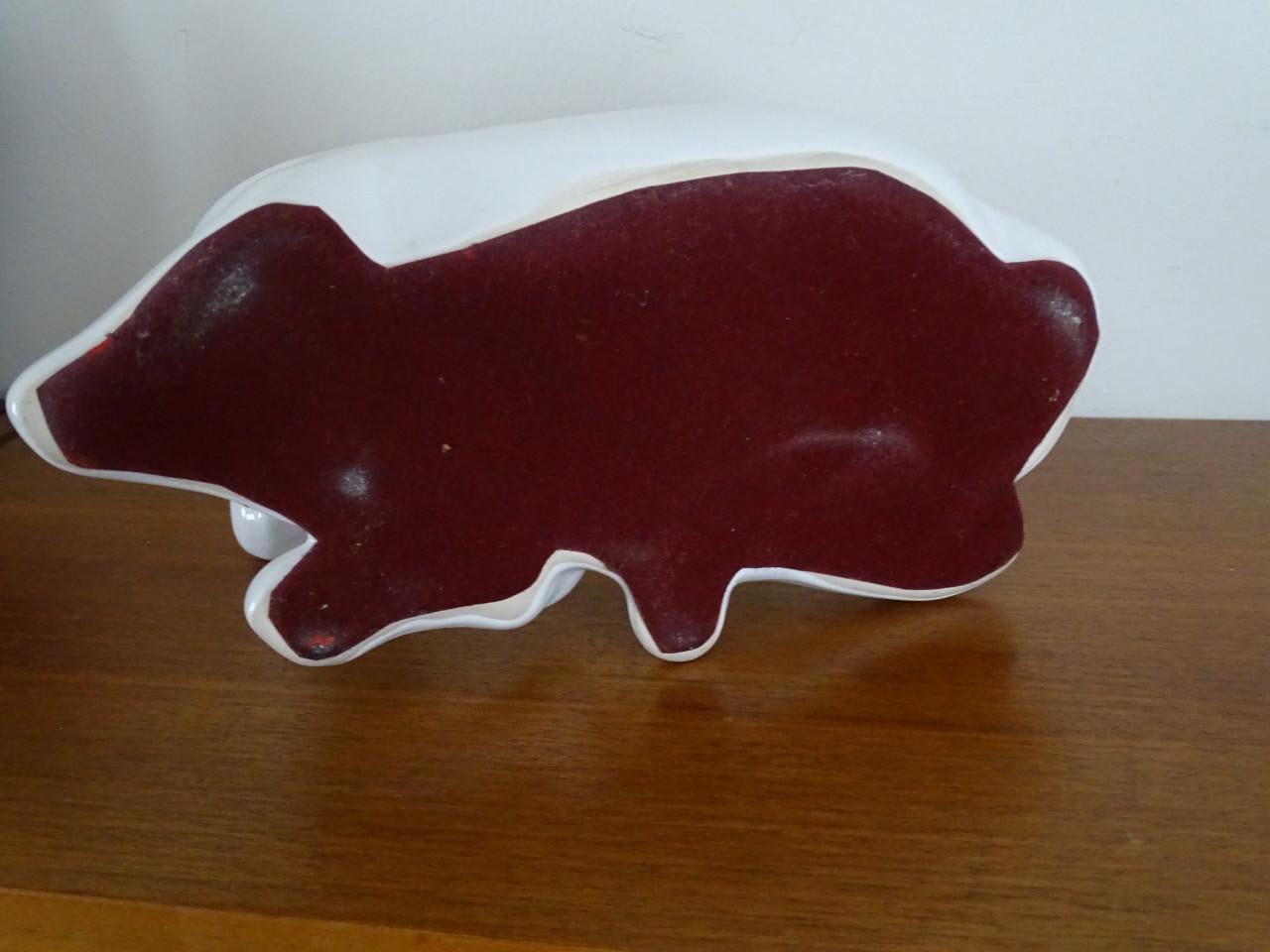 Vintage Delfts Wit plateel Beeld Liggend Paard keramiek