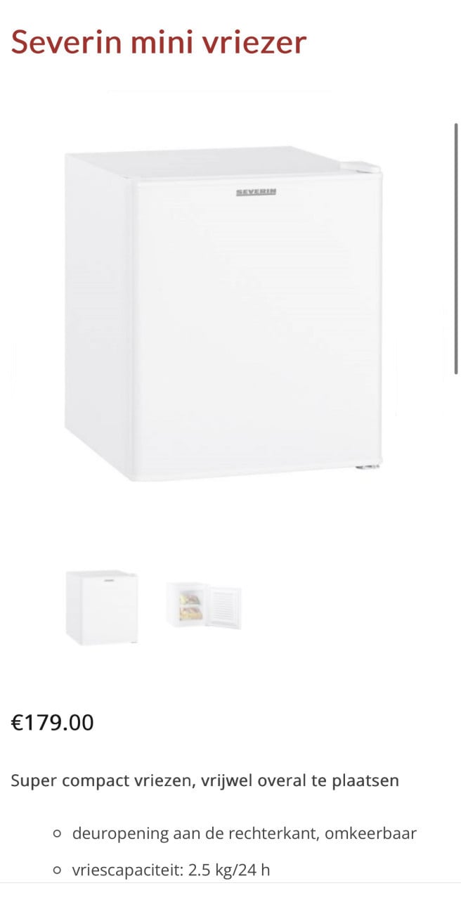 Nieuw!! Super compact vriezer / vrieskast , vrijwel overal te plaatsen