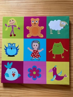 Kinderprent op kunststof