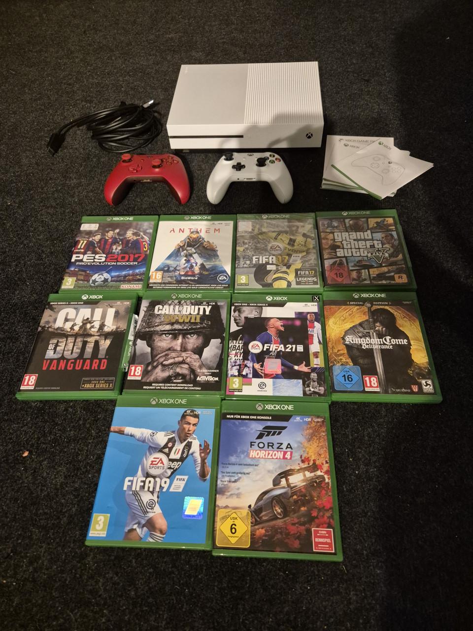 Xbox one S 1TB met games en 2 controllers