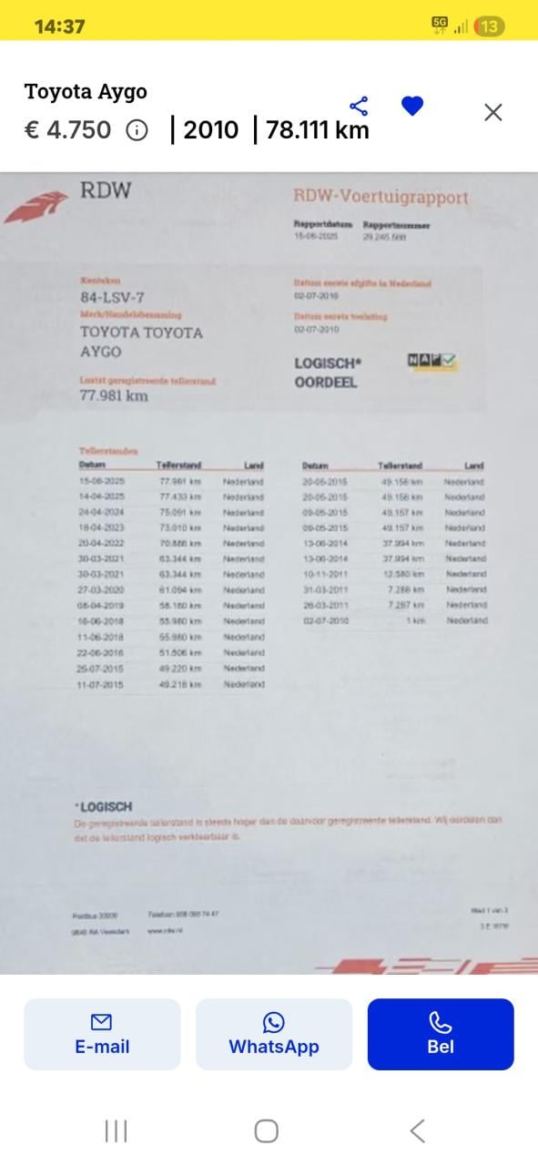 Zuinige 5drs TOYOTA AYGO 1.0 Comfort / NL AUTO / NAP / 78.111 KM !! / 1:23