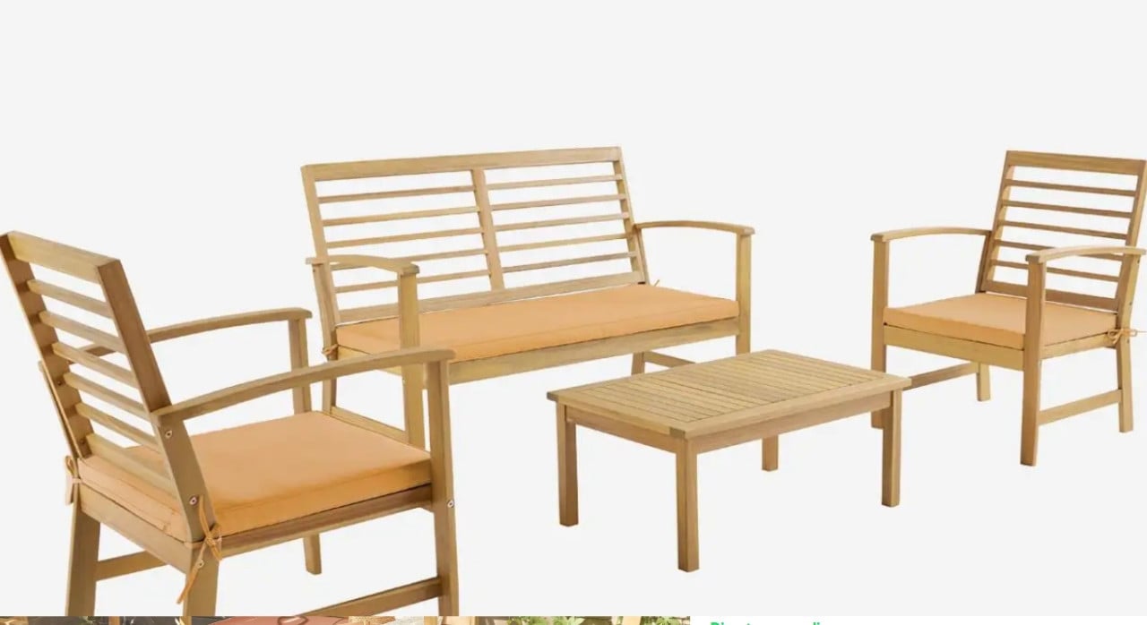 Tuinset loungeset houten acaciatuinset nieuw frisse kleur moederdag cadeau
